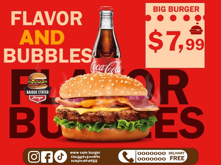 Social media design for burger and cola foods