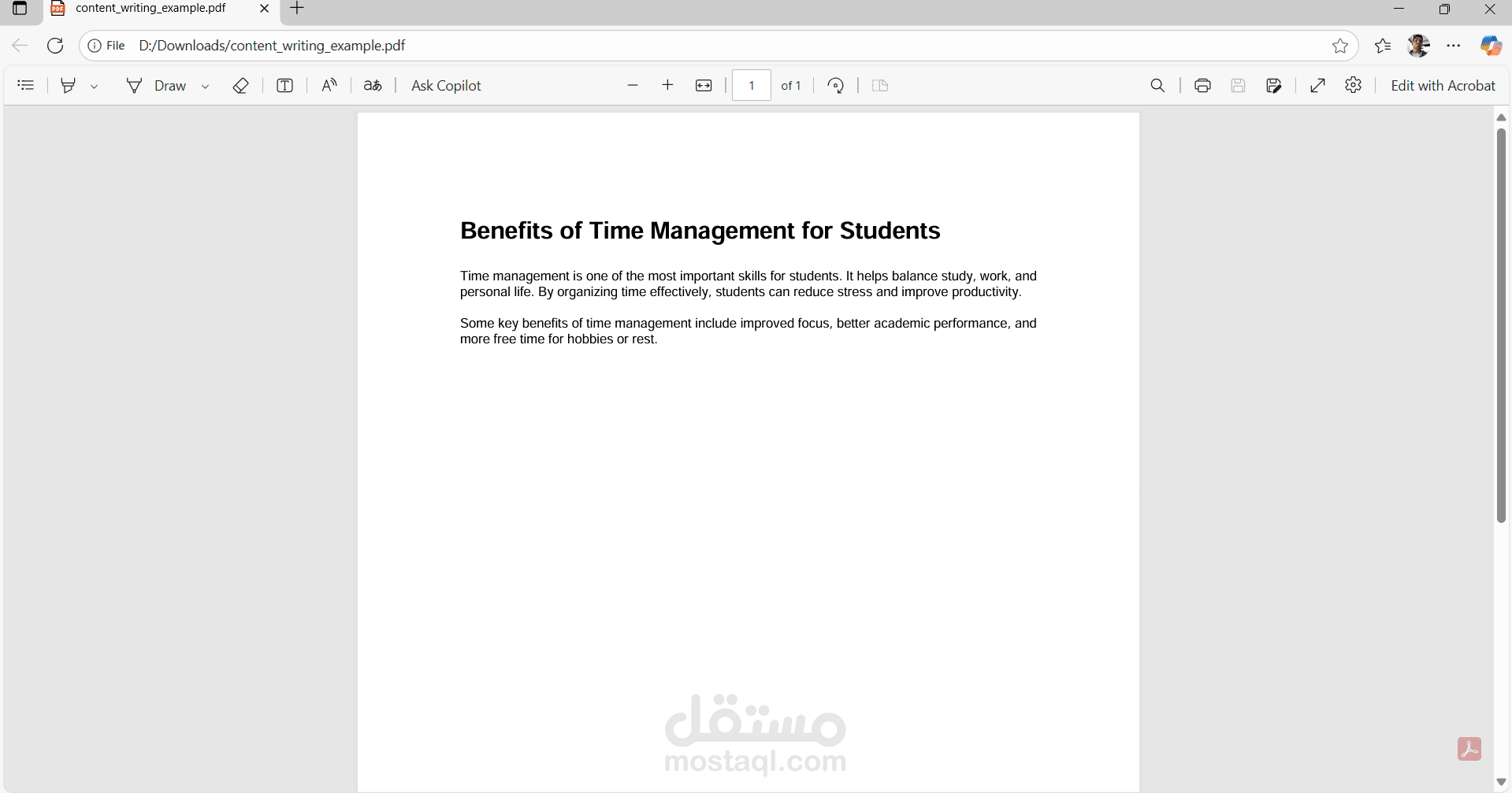 كتابة محتوى قصير عن إدارة الوقت للطلاب