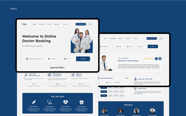 Doctor booking | تصميم موقع