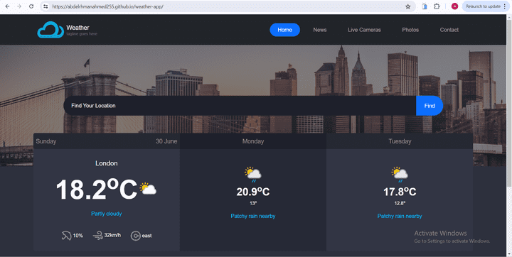 Weather App – Real-Time Weather Forecasting