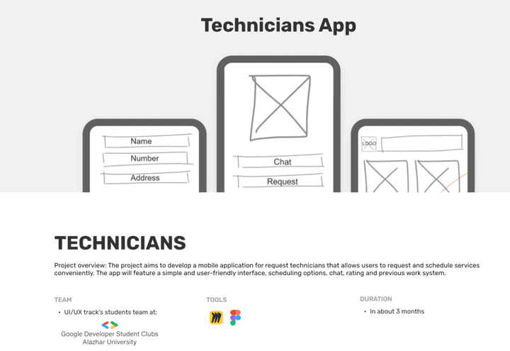 Technicians App Ux case study