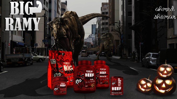 إعلان ترويجي BIG RAMY لمكملات بناء العضلات