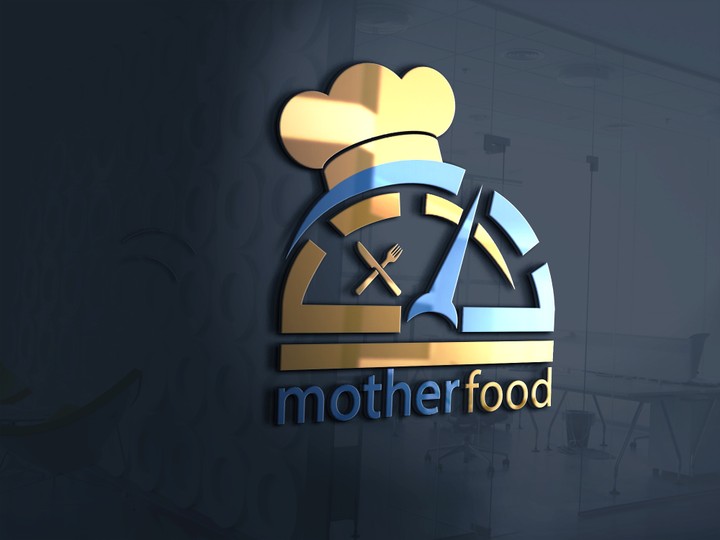 "شعار ثلاثي الأبعاد لمطعم MotherFood"