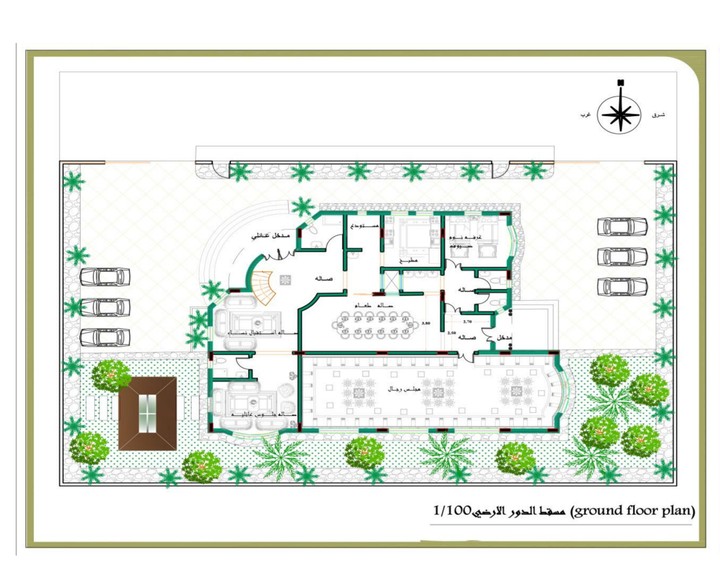 تصميم فيلا سكنية فاخره مساحة ٤٠٠ متر مربع.