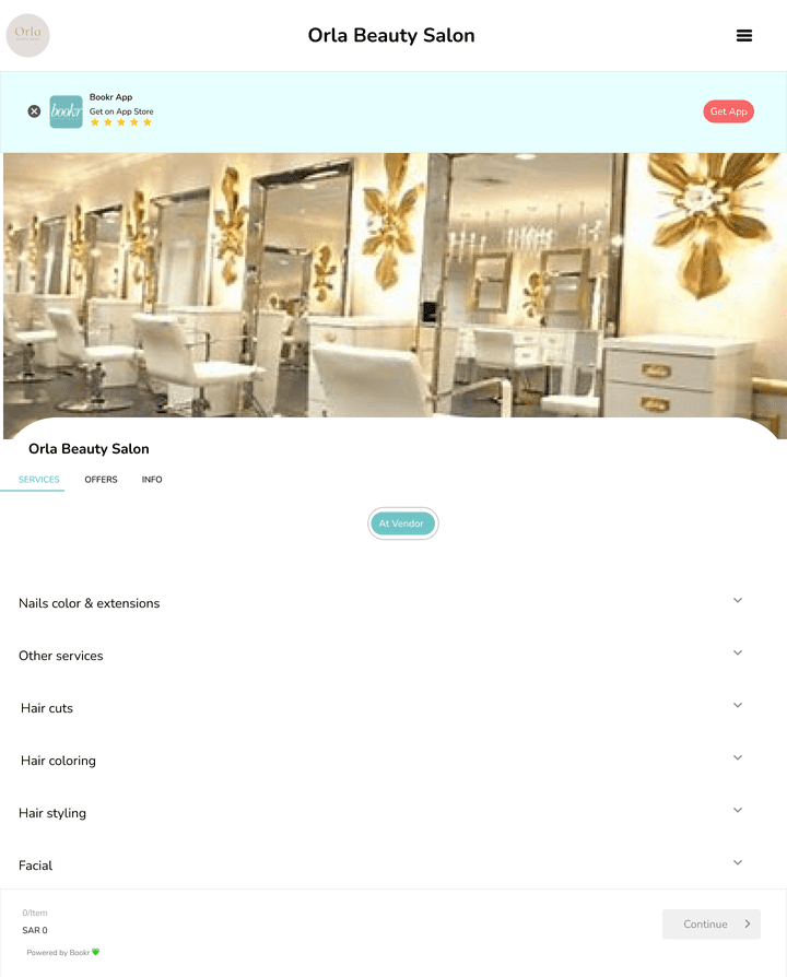 UI/UX design for beauty salon