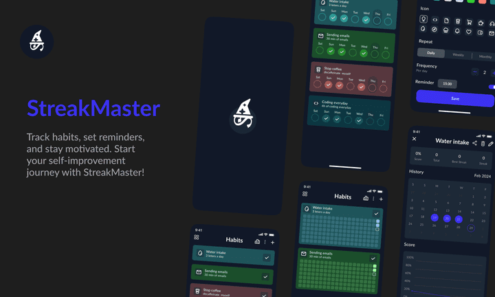 StreakMaster - Habit tracking app.
