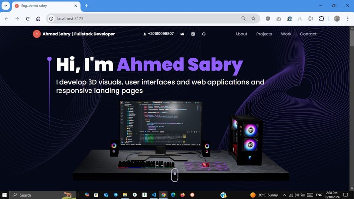 معرض أعمال أحمد صبري - مطور  Fullstack mernمع تركيز على الرسوميات ثلاثية الأبعاد