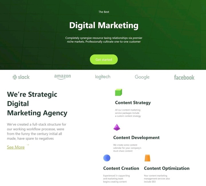 landing page