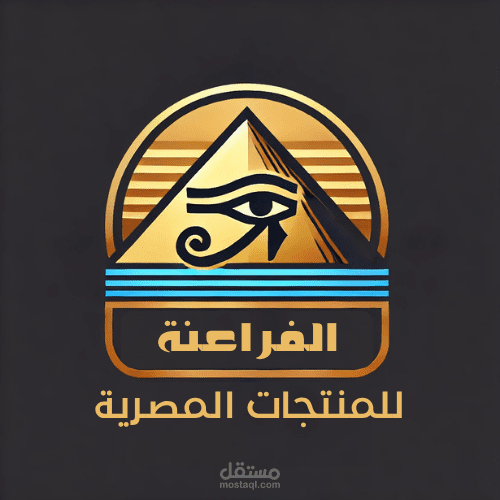 شعار ل متجر للمنتجات المصرية باأسم الفراعنة للمنتجات المصرية