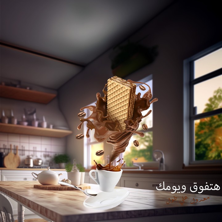 تصميم سوشيال ميديا اعلان عن منتج بسكوت شوكلاته