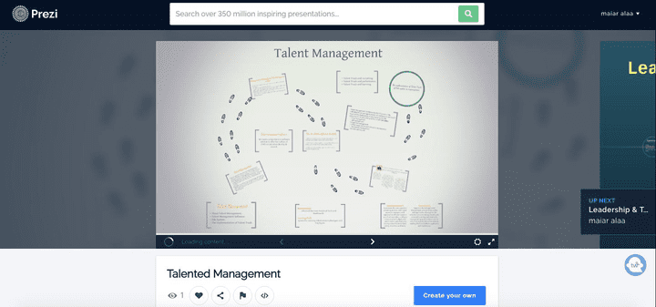 عرض تقديمي على Prezi