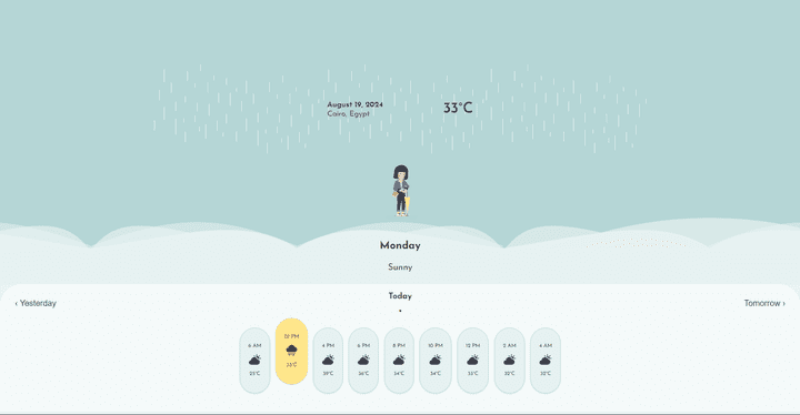 WeatherWise هو تطبيق ويب بسيط وأنيق لتوقعات الطقس، يعرض تحديثات الطقس على مدار الساعة، الموقع الحالي، درجة الحرارة، وحالة الطقس.