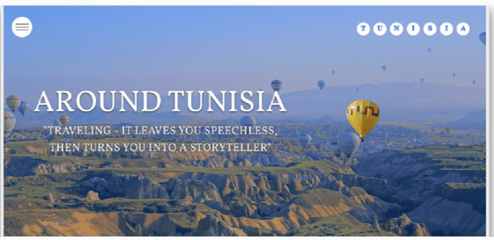 je développe un site web concernant sous le titre "around tunisia