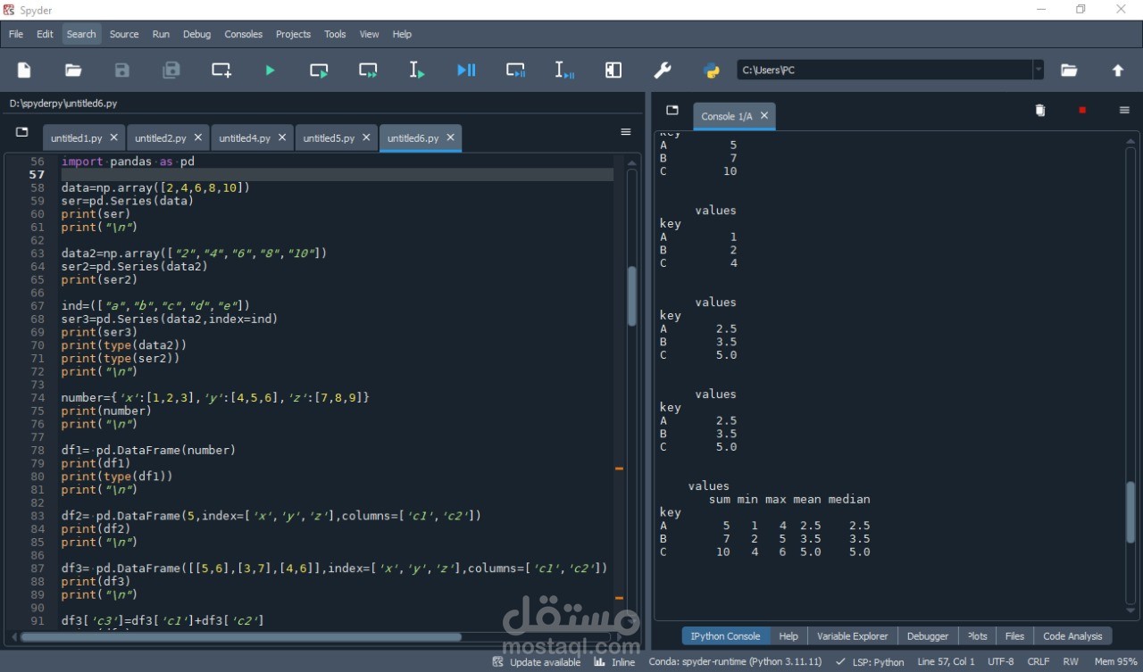 data anylsis python