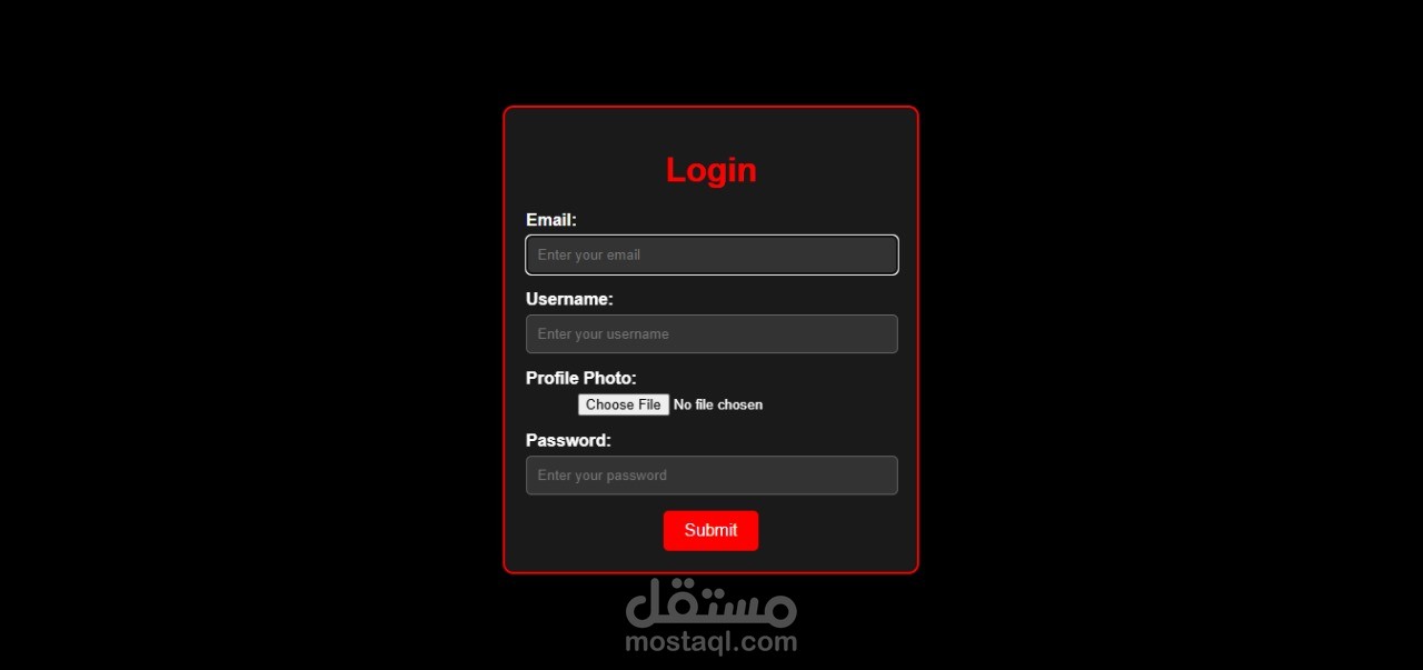 Html , css Login Form