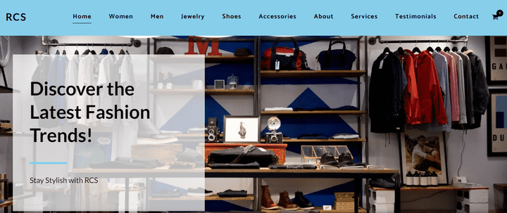RCS Clothing Store done by Wordpress