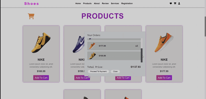 Shoes Store Website