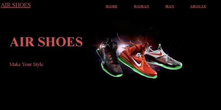 Website design for shoes sales