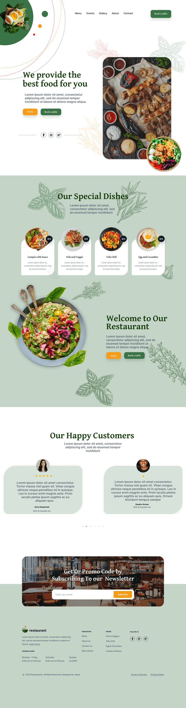 Restaurant Landing Page