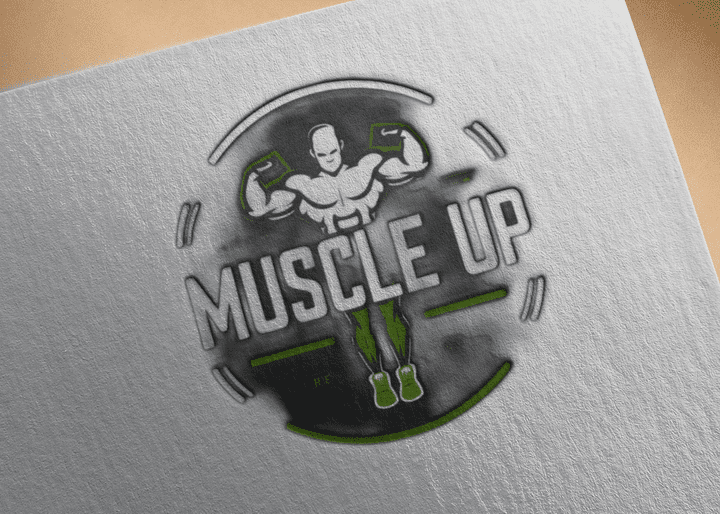 تصميم لوجو ل Muscle up Gym براند خاص