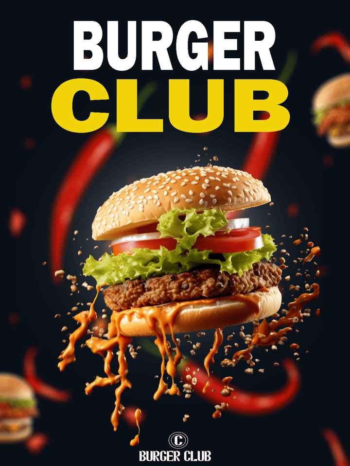 تصاميم سوشيال ميديا لبراند (Burger Club)