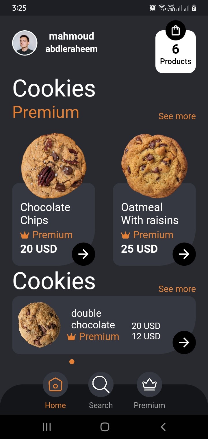 cookies app using flutter