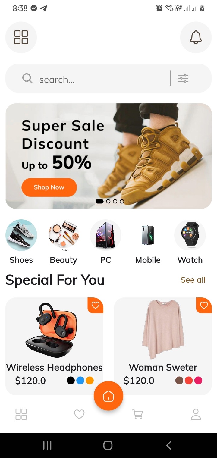 e-commerce app using flutter