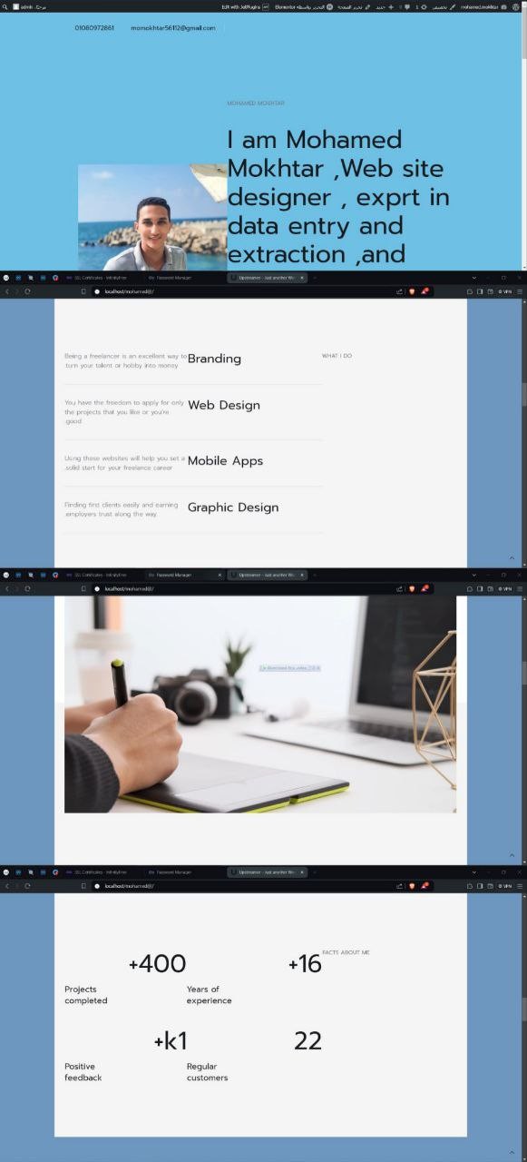 تصميم موقع الكترونى باستخدام local host و wordpress و ثيم من monster one و التعديل على الثيم من خلال elementor و customize