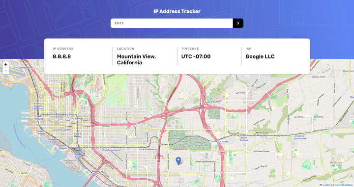 IP Address Tracker With API