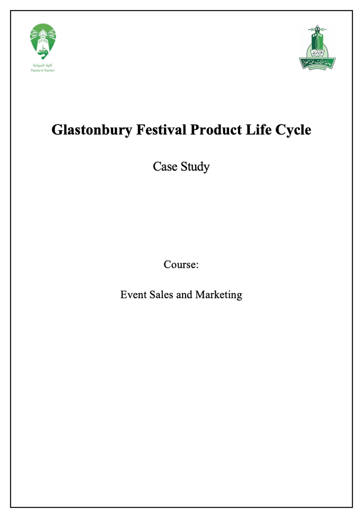 Glastonbury Festival Product Life Cycle