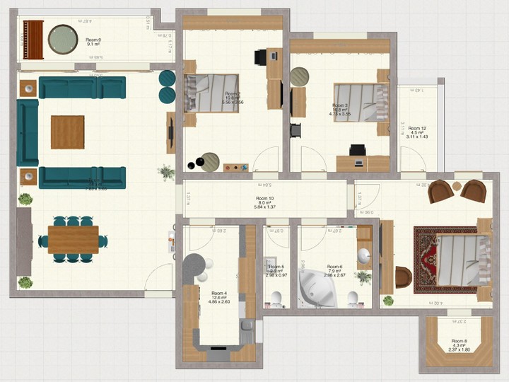 تصميم معماري و رسومات تنفيذية لشقة خاصة