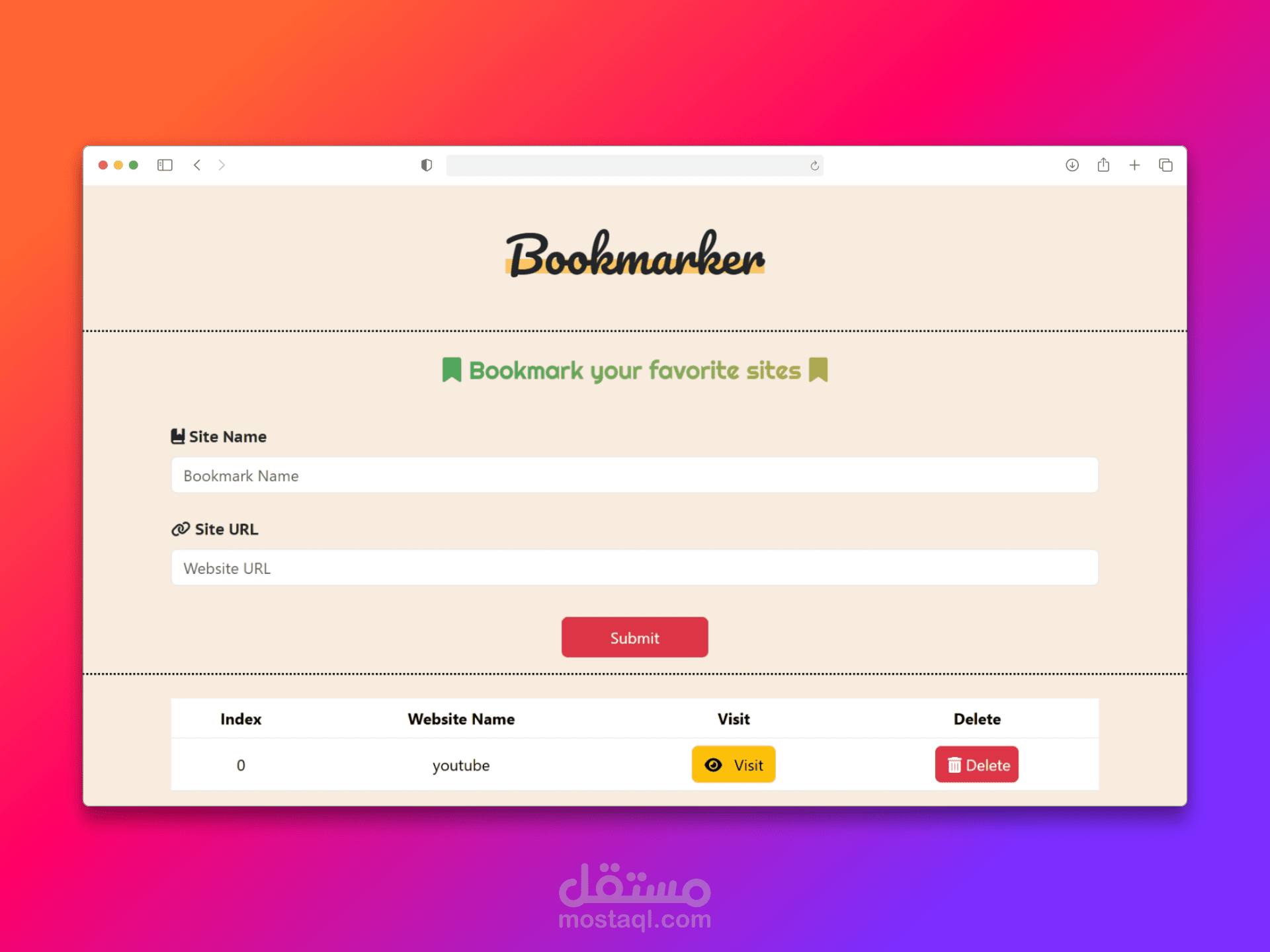 Bookmarker App