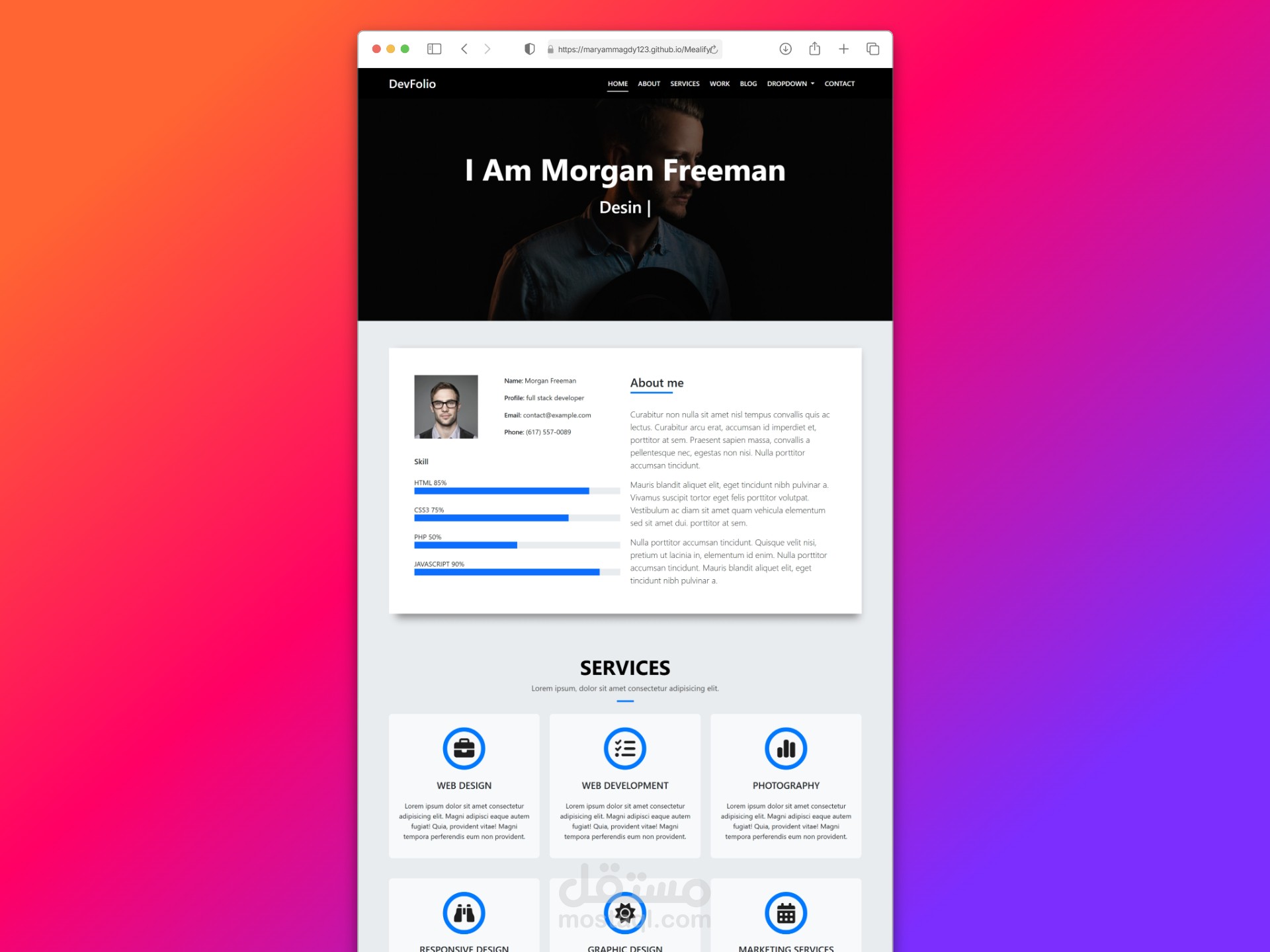 DevFolio- Landing Page