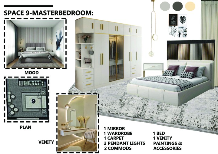 INTEROR BEDROOM MOODBOARD SAMPLE