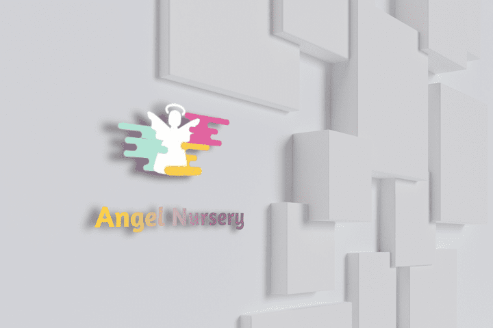 شعار لوجو لحضانة اطفال angel nursery