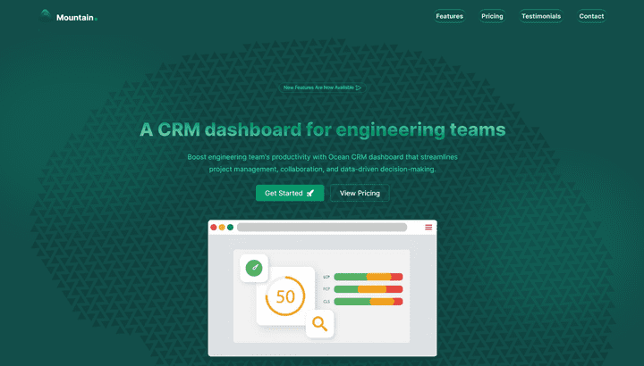 Webstie for A CRM dashboard for engineering teams