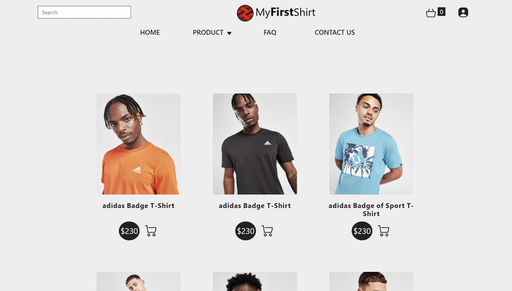 MyFirstShirt (Online Clothing Store)