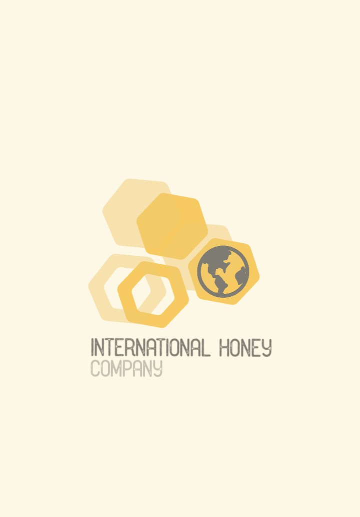 Yellow and gray logo design for a honey manufacturing company