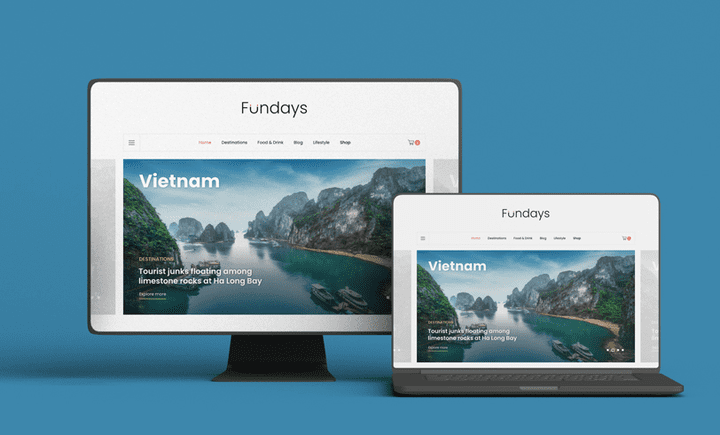 User interface (UI) Fundays Travel Experiences Blog Design