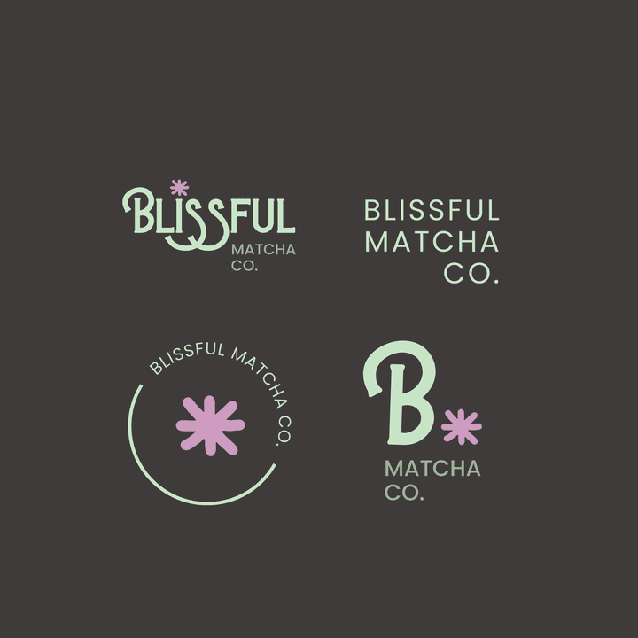 شعارات لشركة ماتشا Logos for a matcha company (Blissful Matcha)