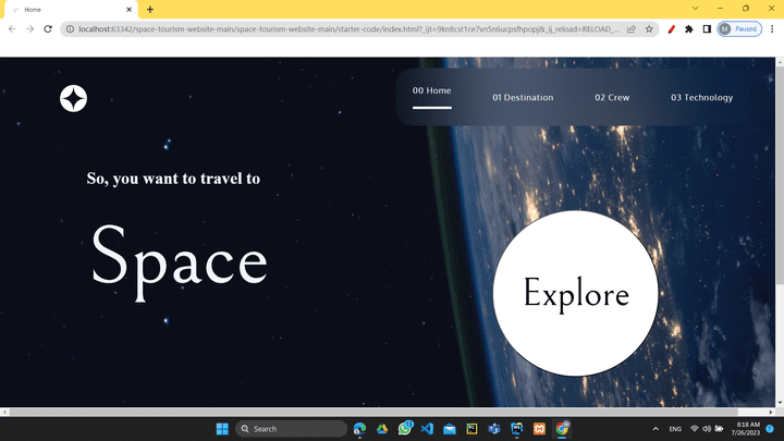 Space Travel Website