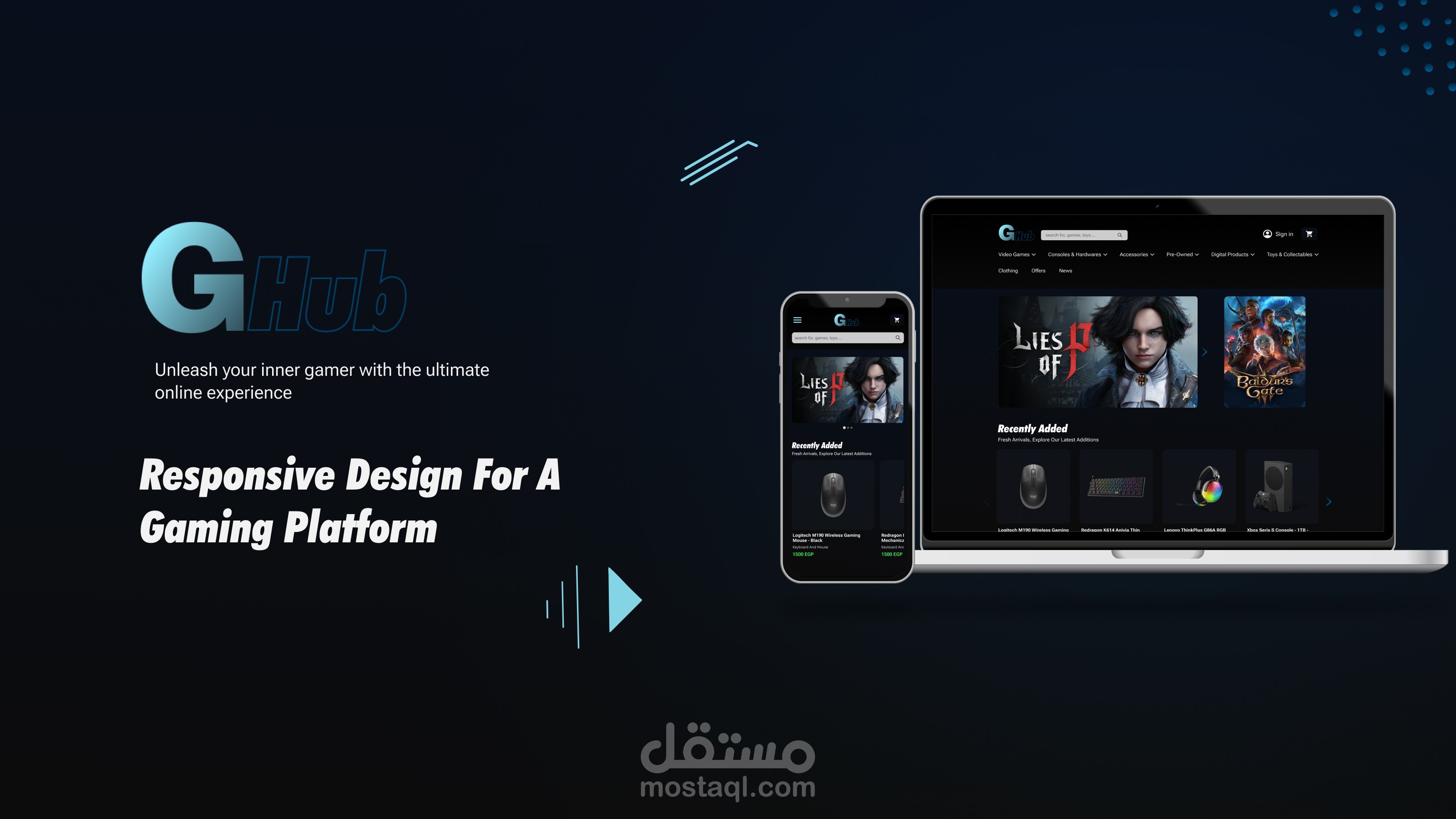 GHub Responsive Design for a Gaming Platform UI/UX Design