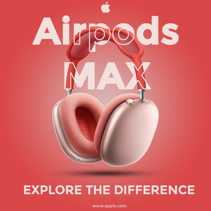 تصميم إعلان سوشل ميديا لسماعات AirPods Max