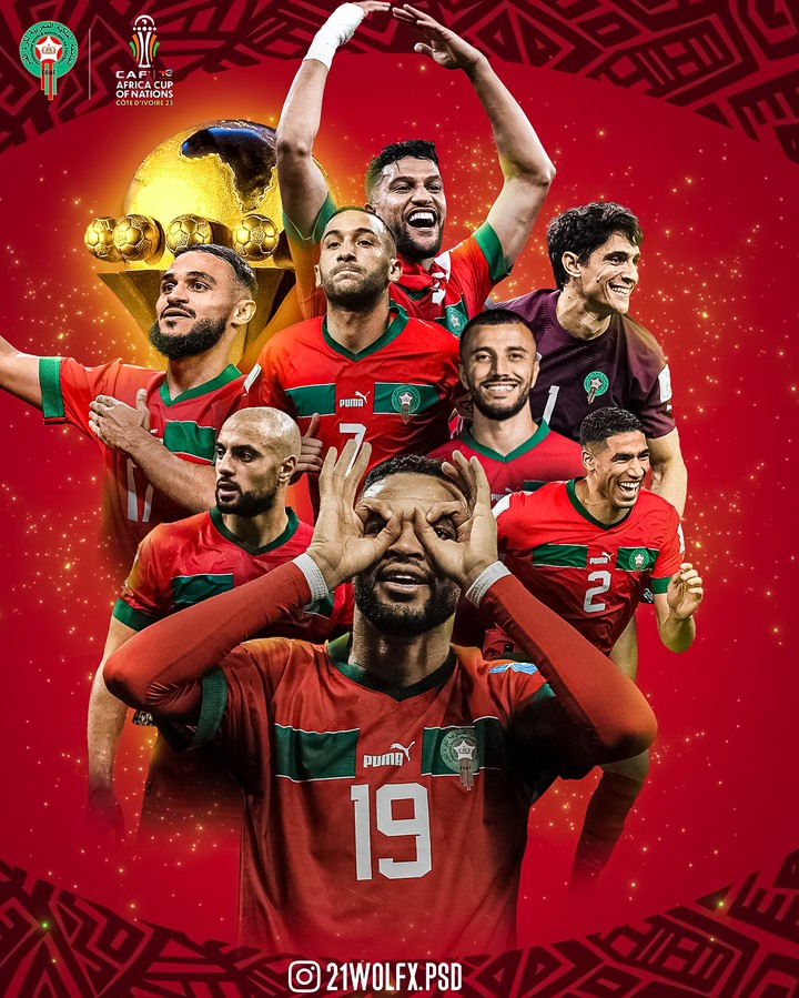 Morocco National Team Poster Africa Cup