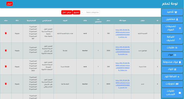 لوحة تحكم تستخدم API لكي تسهل عملية تعديل وتحكم في تطبيق