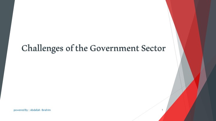 عرض تقديمى عن Challenges of the Government Sector