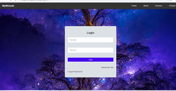 تصميم صفحة  login