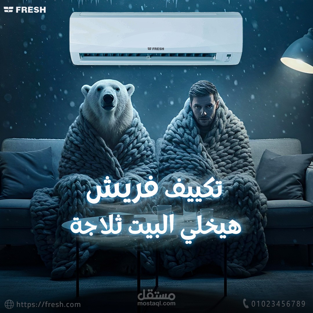 تصميم سوشيال ميديا لشركة تبريد