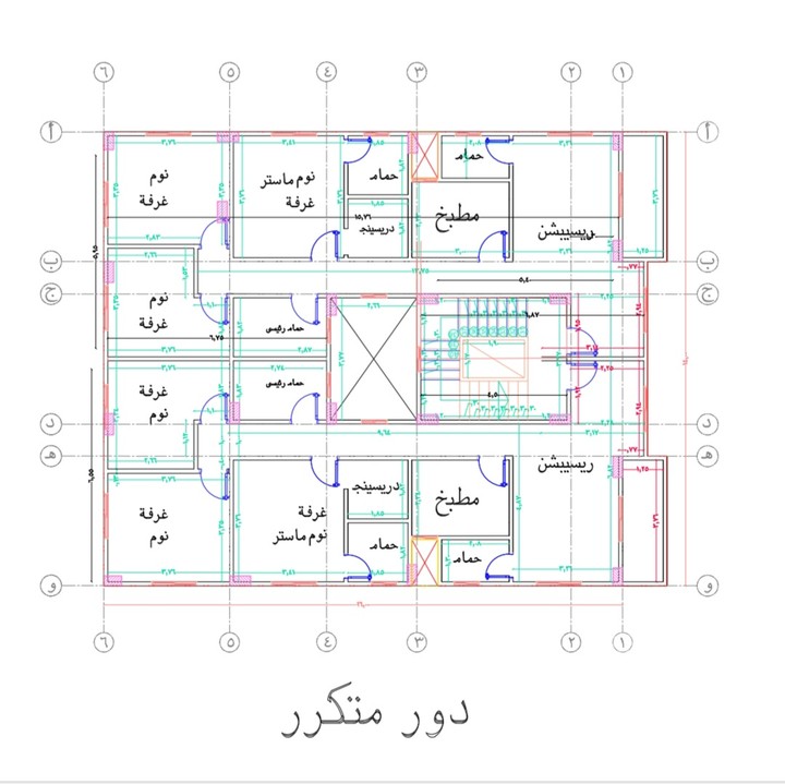 تصميم عمارة سكنية مساحة ٢٤٠ متر٢