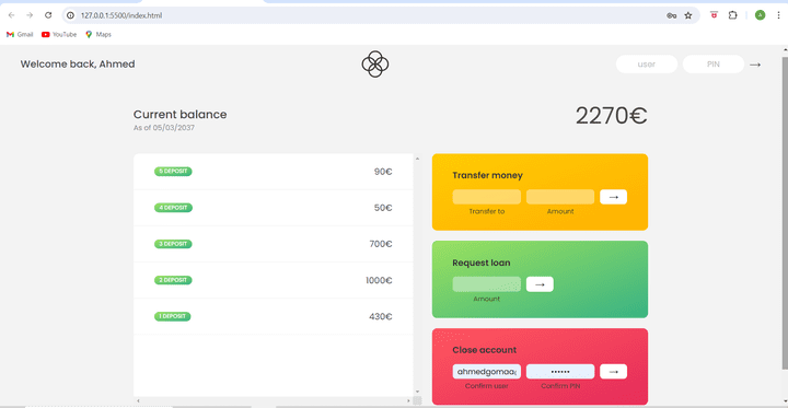 banking transactions web application